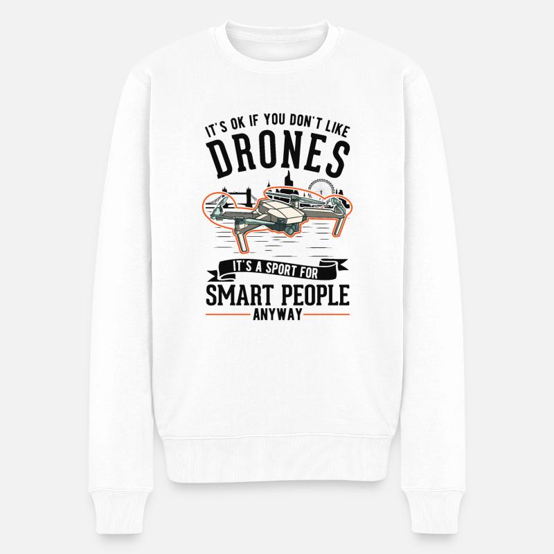 Drone Pilot Cadeau Drone Quadcopter - Pull Premium bio Homme - blanc