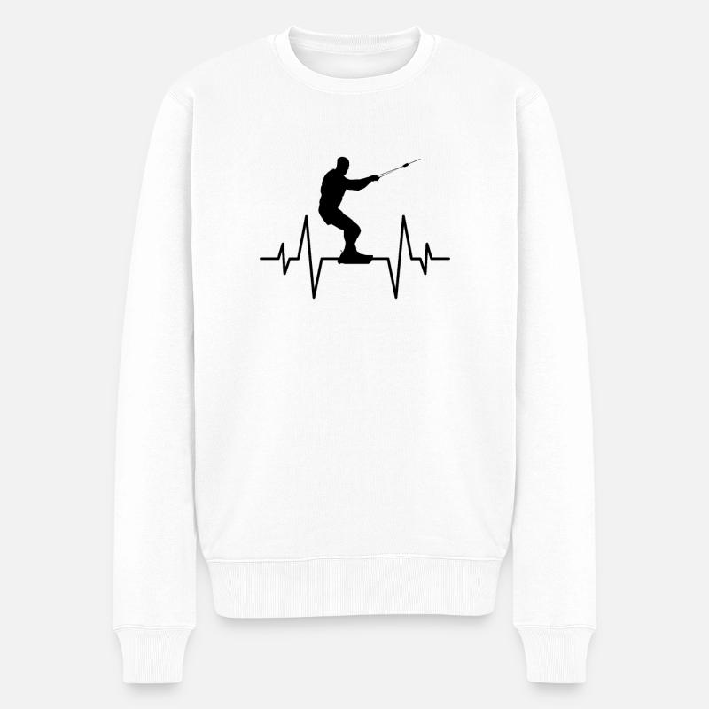 Kite Surf Heartbeat - Pull Premium bio Homme - blanc