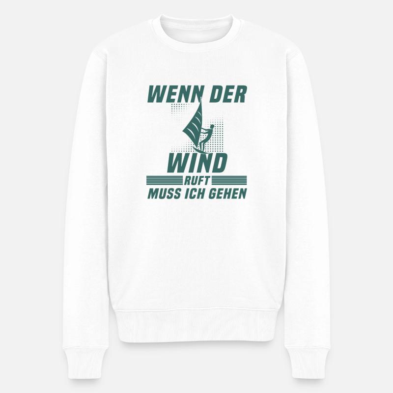 Kite surfen Spruch - Männer Premium Bio Pullover - Weiß