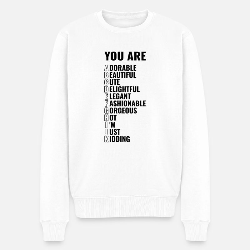 Vous êtes abcdefghijk - Alphabet - Pull Premium bio Homme - blanc