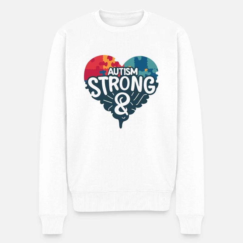 Autismus Strong - Männer Premium Bio Pullover - Weiß
