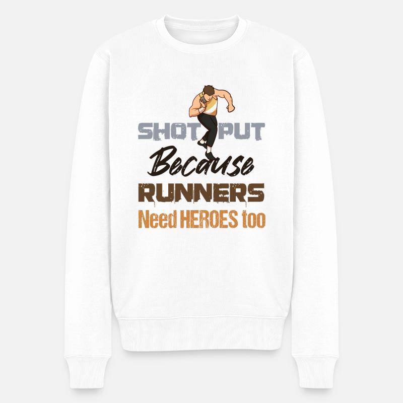 Leichtathletik, Leichtathletik, Wurfsportler, - Männer Premium Bio Pullover - Weiß