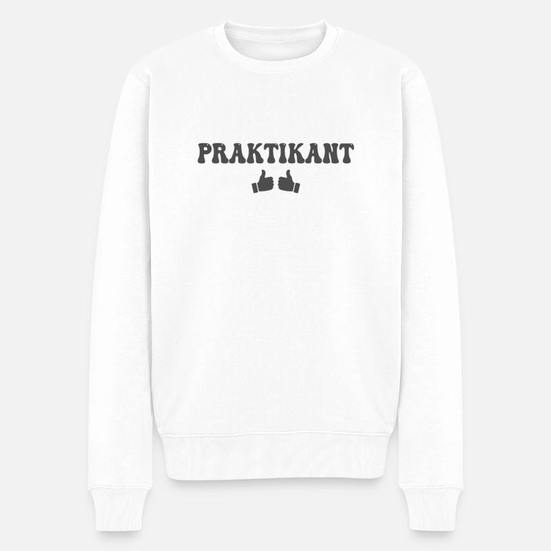Praktikant - Männer Premium Bio Pullover - Weiß