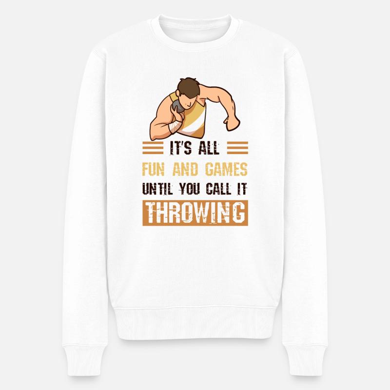 Athlétisme Athlète de lancer d’athlétisme - Pull Premium bio Homme - blanc