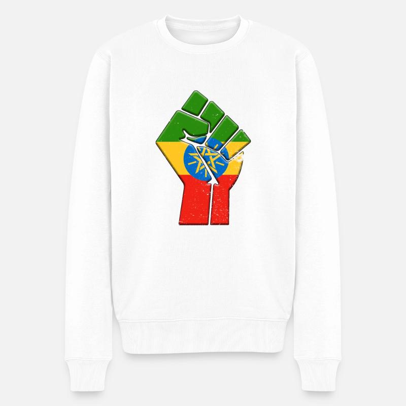 Ethipoia Flag Ethiopian Country Pride Native - Pull Premium bio Homme - blanc