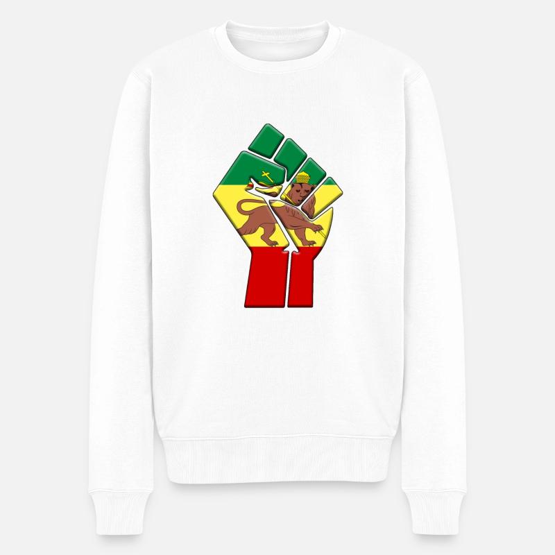 Drapeau rastafari - Pull Premium bio Homme - blanc