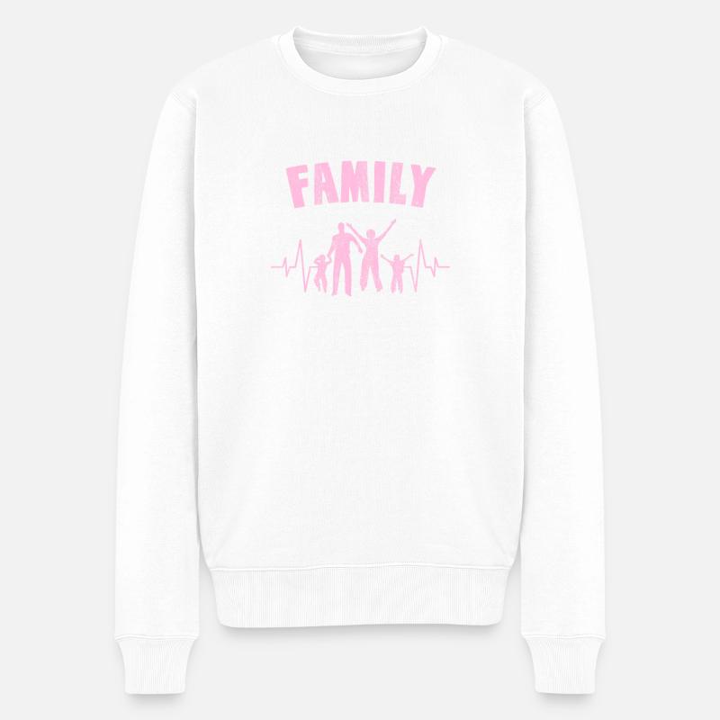 Familie Herzschlag - Männer Premium Bio Pullover - Weiß