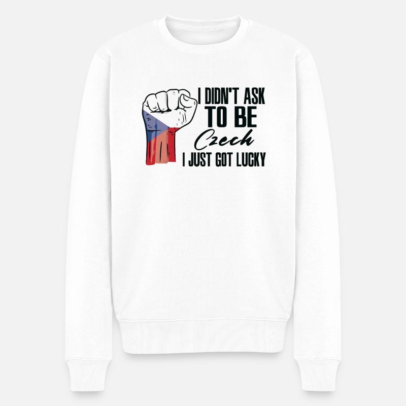 Tschechischer Stolz Tschechische Flagge Gewachsen - Männer Premium Bio Pullover - Weiß