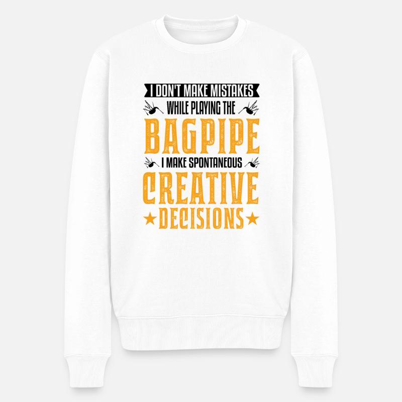 Dudelsack Kreative Entscheidungen - Männer Premium Bio Pullover - Weiß