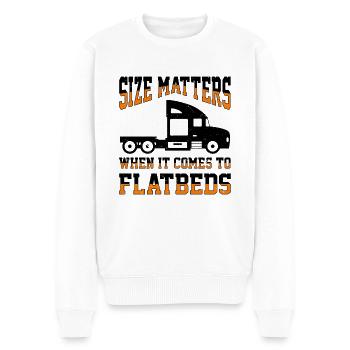LKW Flachbettmaschine Frachtfahrzeug - Männer Premium Bio Pullover - Weiß - Vorne - Thijin (182cm)