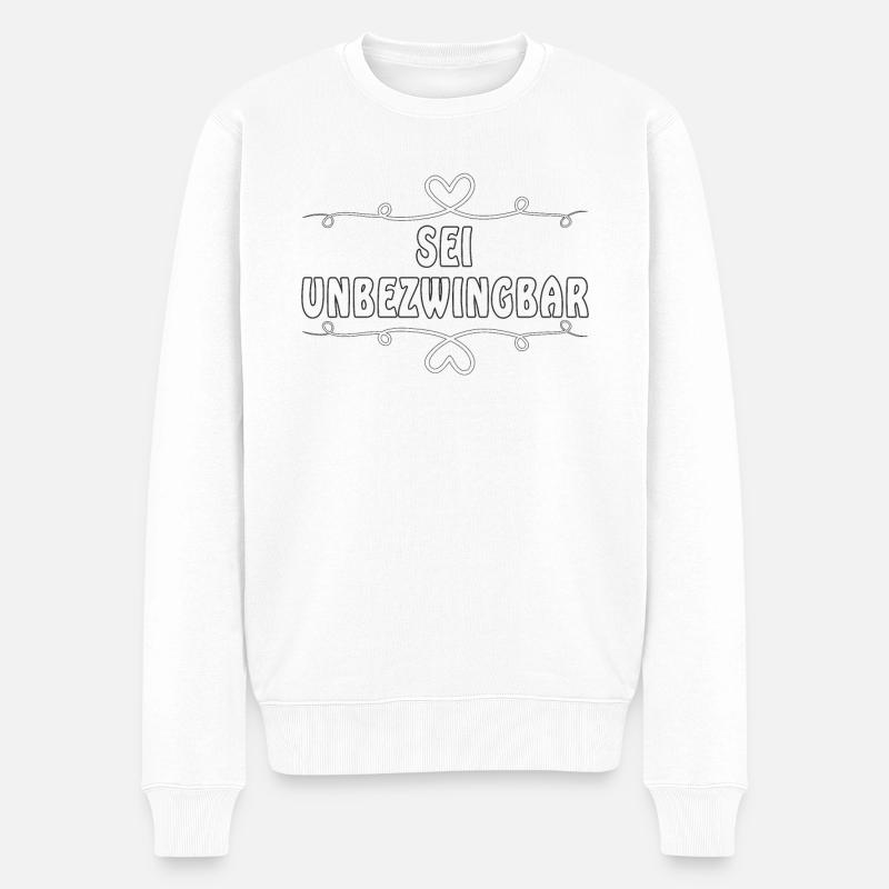 SEI UNBEZWINGBAR - Männer Premium Bio Pullover - Weiß