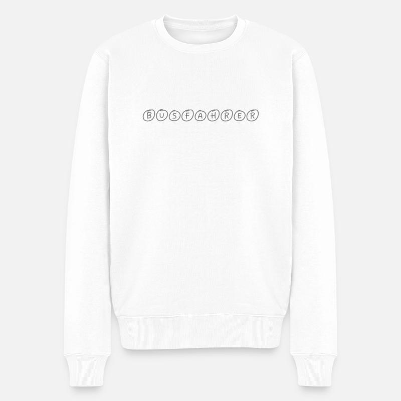 Busfahrer Schriftzug - Männer Premium Bio Pullover - Weiß