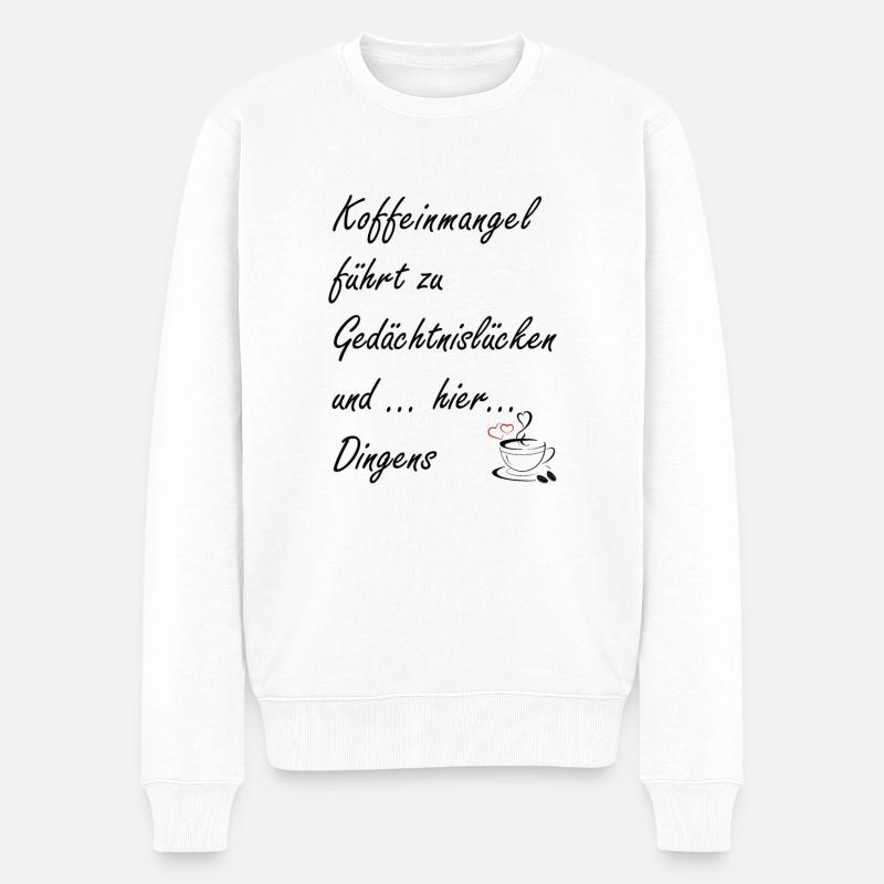 Koffeinmangel führt zu Gedächtnislücken - Männer Premium Bio Pullover - Weiß