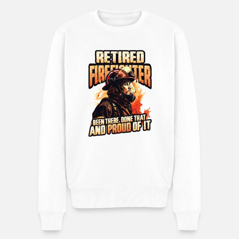 Feuerwehrmann Im Ruhestand - Männer Premium Bio Pullover - Weiß