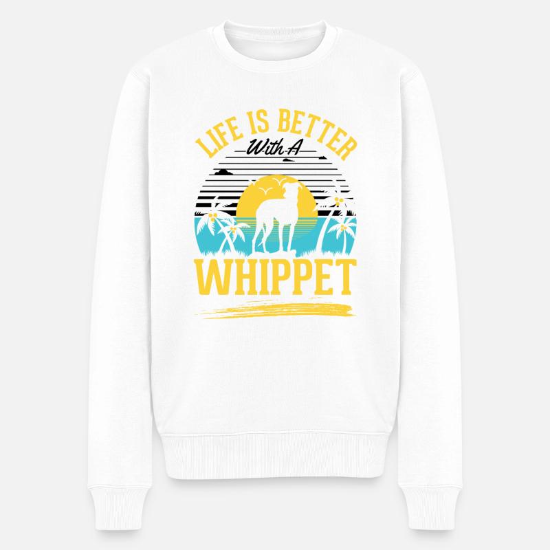 La vie est meilleure avec un whippet - Pull Premium bio Homme - blanc