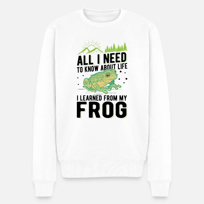 Frosch Laubfrosch Baumsteigerfrosch - Männer Premium Bio Pullover - Weiß