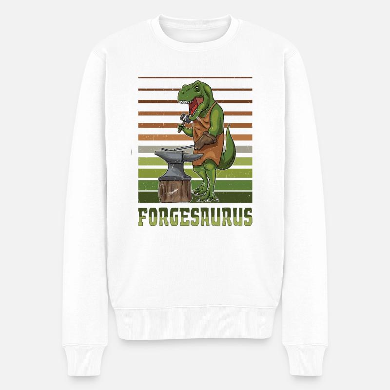 Forger Métallurgiste Dino - Pull Premium bio Homme - blanc