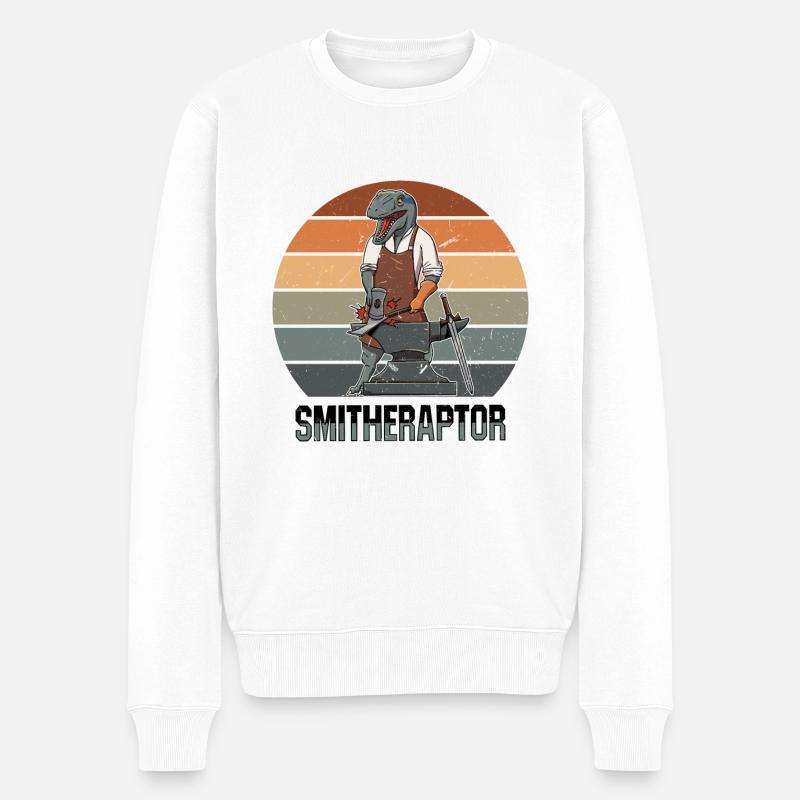Forger Métallurgiste Dino - Pull Premium bio Homme - blanc