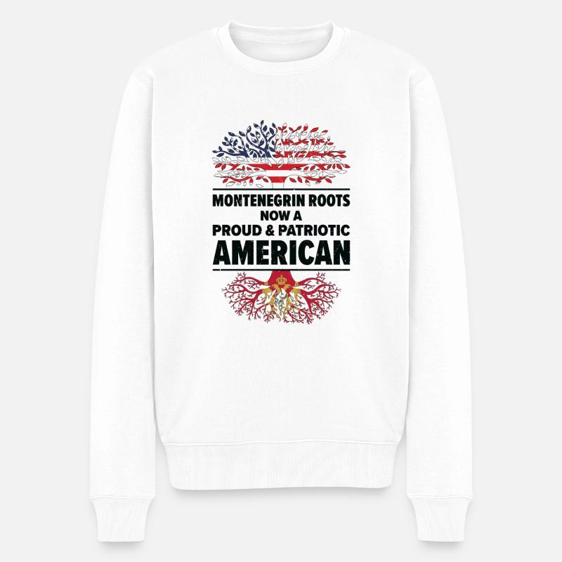 Monténégrin Patriote américain États-Unis - Pull Premium bio Homme - blanc