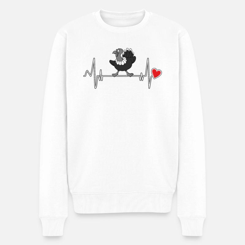 HERZSCHLAG TRUTHAHN - Männer Premium Bio Pullover - Weiß
