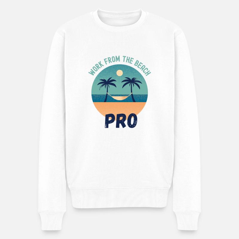 Arbeiten Sie vom Strand aus Profi - Männer Premium Bio Pullover - Weiß