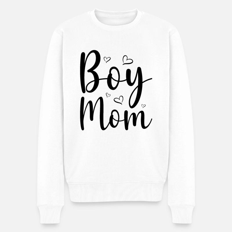 Mutter Von Jungs Beste Mama aller Zeiten - Männer Premium Bio Pullover - Weiß