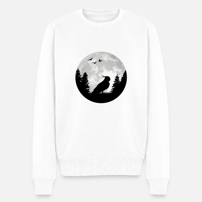 Wellensittich Mond Welli Sittich - Männer Premium Bio Pullover - Weiß
