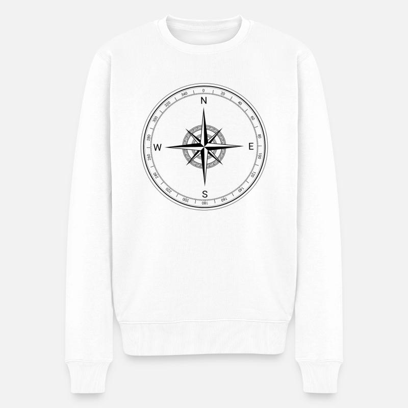 Ein Reise Kompass - Männer Premium Bio Pullover - Weiß