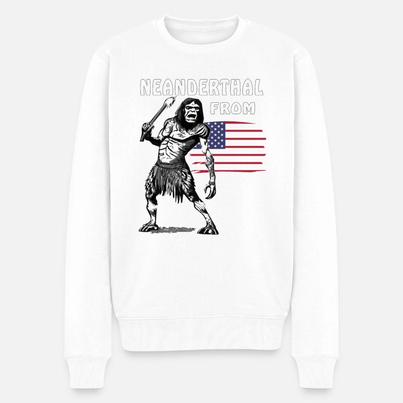 NÉANDERTAL, ÉTATS-UNIS - Pull Premium bio Homme - blanc