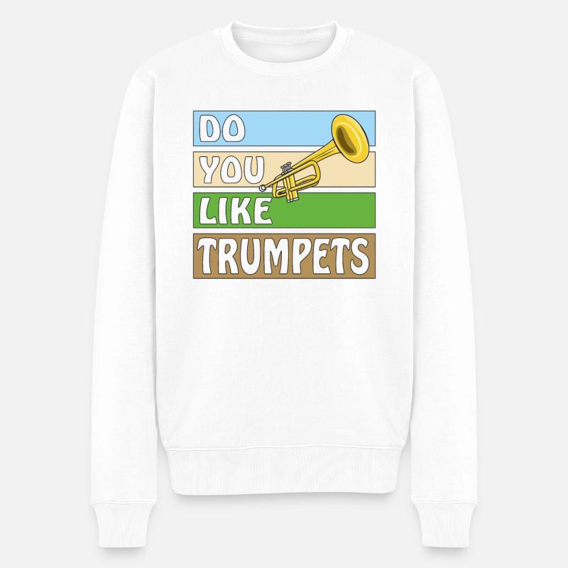 DO YOU LIKE TRUMPETS - Männer Premium Bio Pullover - Weiß