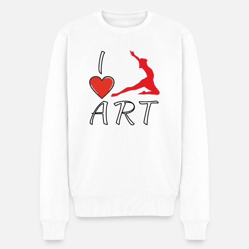 I LOVE ART KUNSTTURNEN - Männer Premium Bio Pullover - Weiß