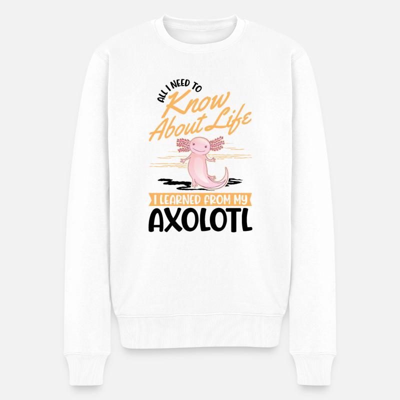 Axolotl Geschenk Schwanzlurch - Männer Premium Bio Pullover - Weiß