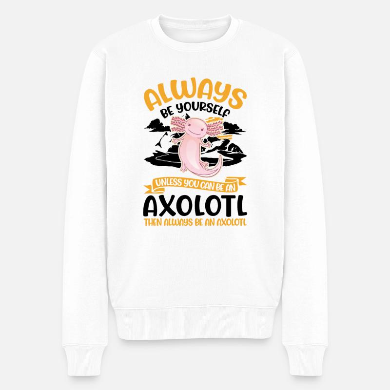 Soyez toujours vous-même Axolotl - Pull Premium bio Homme - blanc