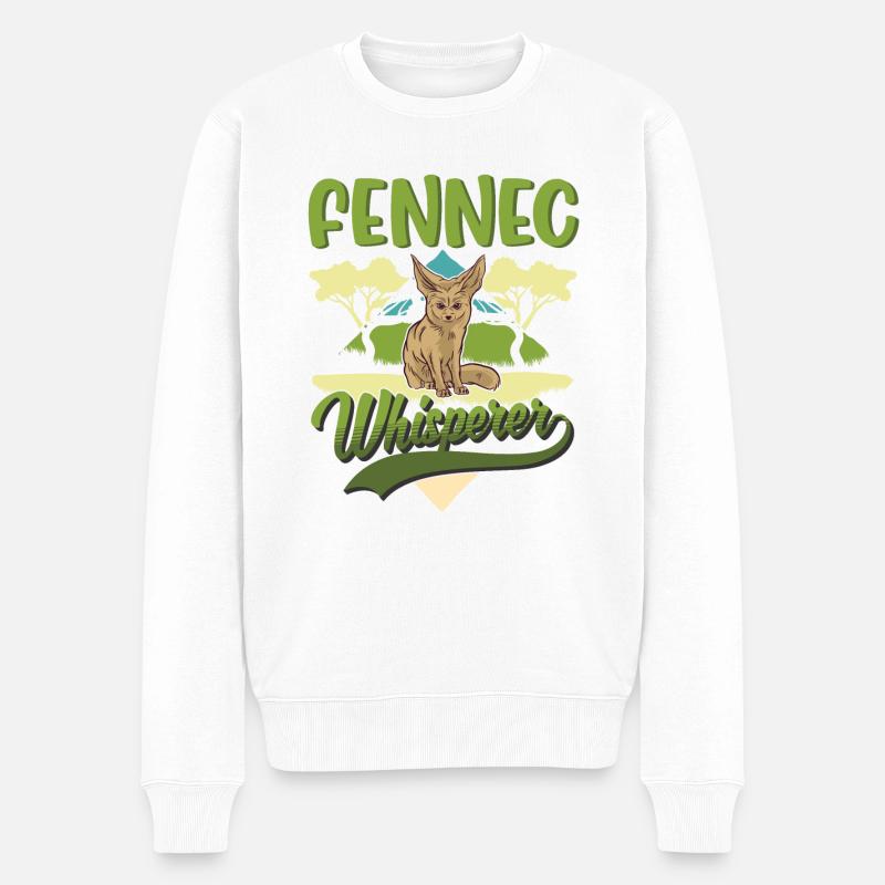 Fennek Flüsterer Fennec Wüstenfuchs - Männer Premium Bio Pullover - Weiß