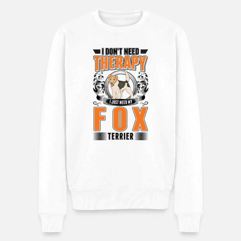 Thérapie Fox Terrier - Pull Premium bio Homme - blanc