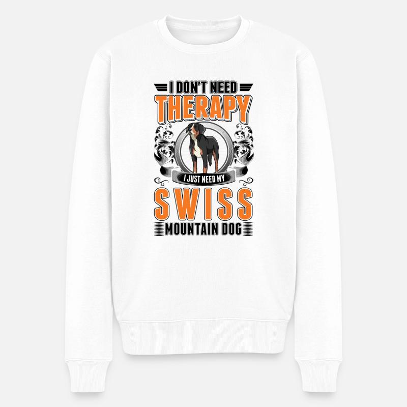 Schweizer Sennenhund Therapie - Männer Premium Bio Pullover - Weiß