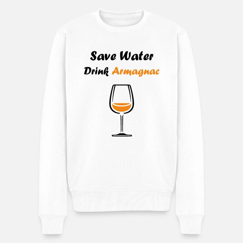Wasser sparen Getränk Armagnac - Männer Premium Bio Pullover - Weiß