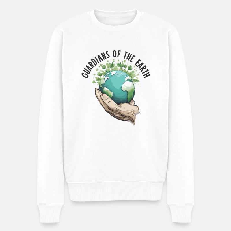Umweltschutz T-Shirt | Nachhaltige Geschenkidee - Männer Premium Bio Pullover - Weiß
