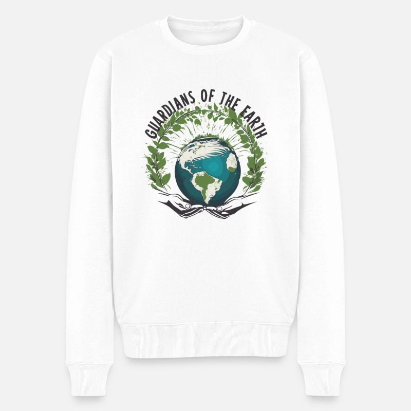 Umweltschutz T-Shirt | Nachhaltige Geschenkidee - Männer Premium Bio Pullover - Weiß