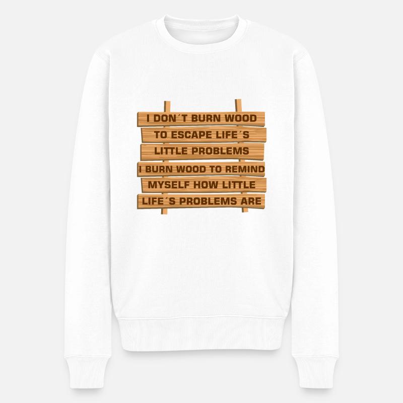 Pyrographie Holzbrennen Pyrograph Holzbrenner - Männer Premium Bio Pullover - Weiß