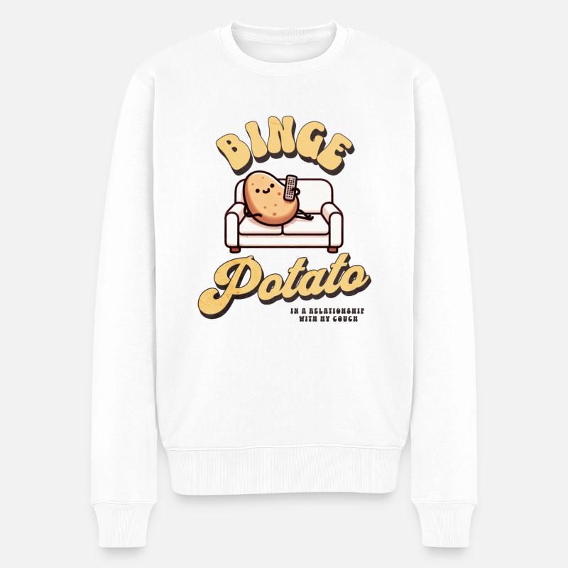 Binge Potato - Design ultime pour - Pull Premium bio Homme - blanc