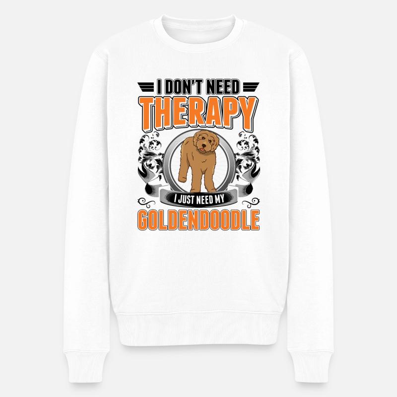 Goldendoodle Therapie - Männer Premium Bio Pullover - Weiß