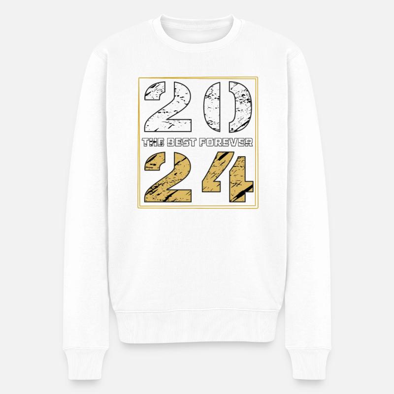 THE BEST FOREVER 2024 - Männer Premium Bio Pullover - Weiß