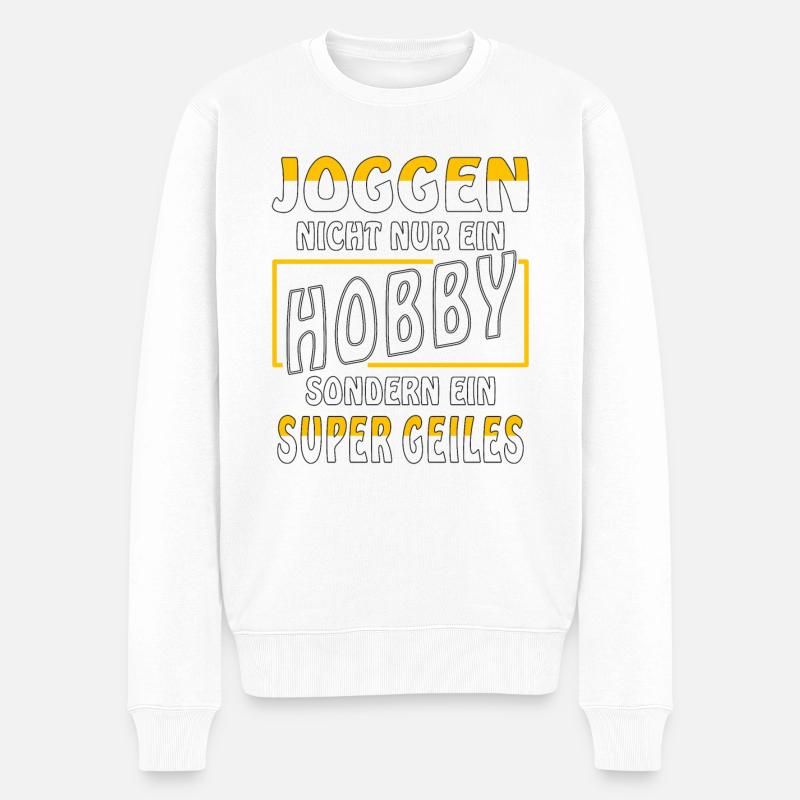 JOGGEN - Männer Premium Bio Pullover - Weiß