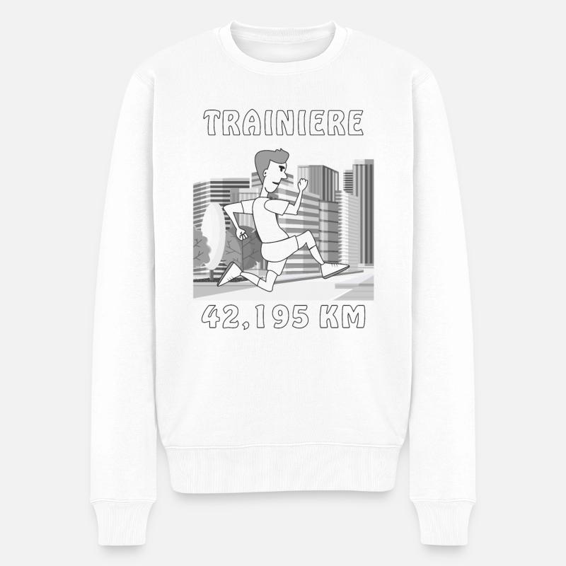 LÄUFER - Männer Premium Bio Pullover - Weiß