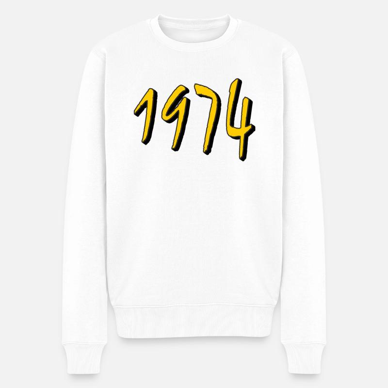 ANNÉE D’ANNIVERSAIRE 1974 - Pull Premium bio Homme - blanc