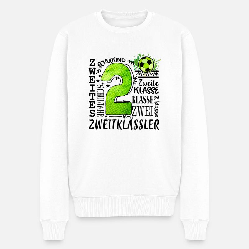 2. Klasse - Männer Premium Bio Pullover - Weiß