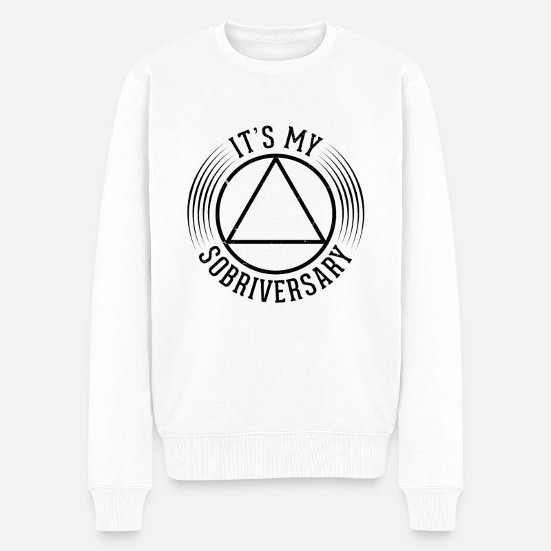 Sobriété Addiction Rétablissement Alcoolique - Pull Premium bio Homme - blanc