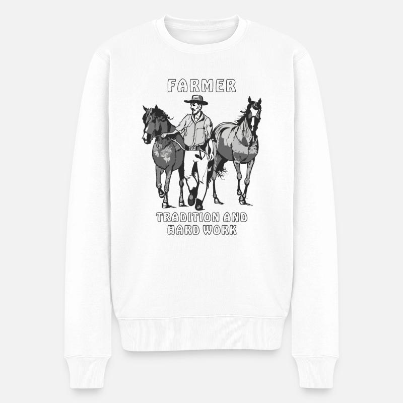 TRADITION PAYSANNE ET TRAVAIL ACHARNÉ - Pull Premium bio Homme - blanc