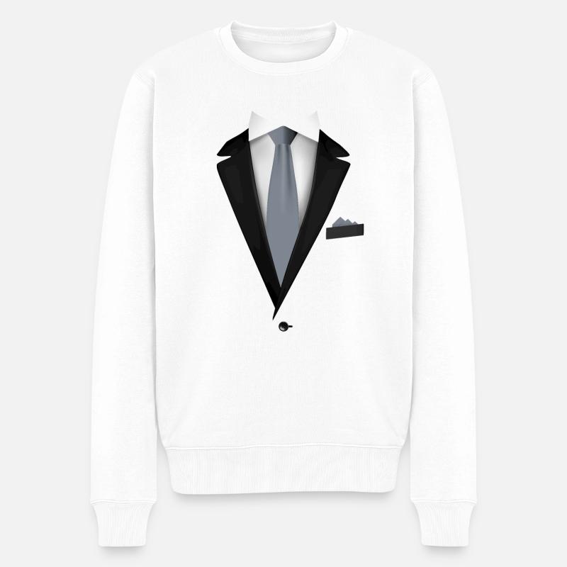 Smoking avec une cravate pour les mariages et spéciaux - Pull Premium bio Homme - blanc